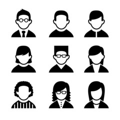 Managers and Programmers User Icons Set. Vector