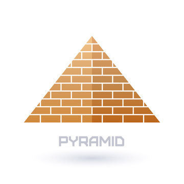 Pyramid icon. Flat style.