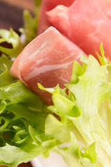 prosciutto crudo - selective focus
