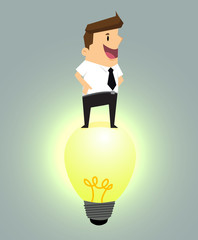 Businessman bright idea