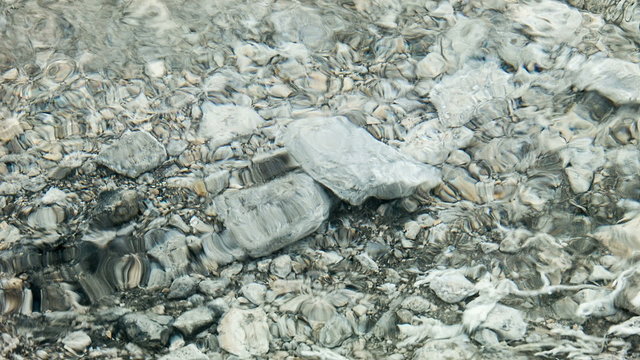 The ripples on the surface of the clear mountain lakes, close-up