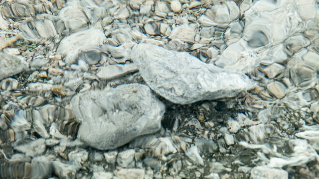 Amazing clear mountain stream, close-up