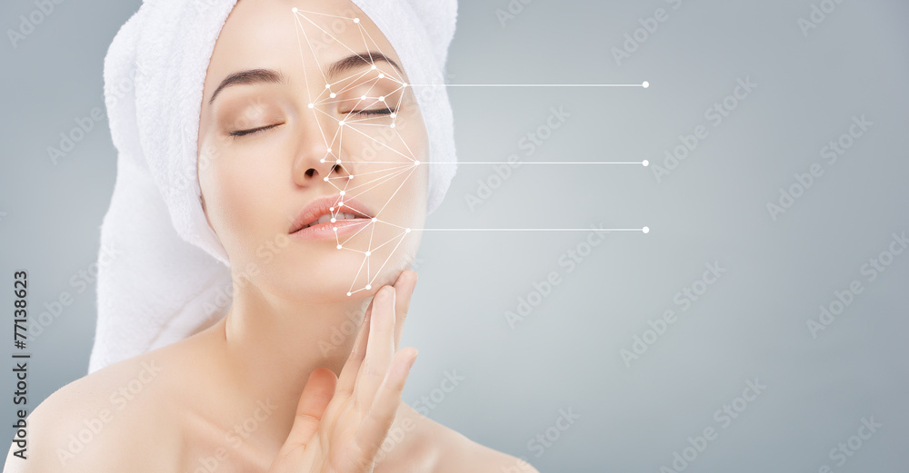 Wall mural applying cosmetic cream