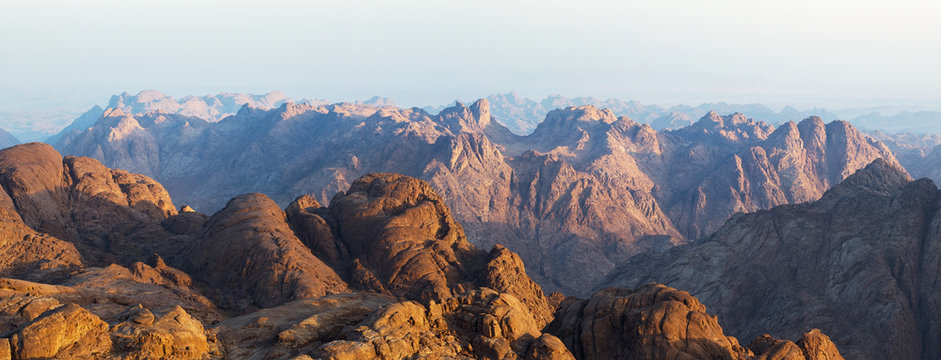 View from Moses Mountain Sinai. Egypt.