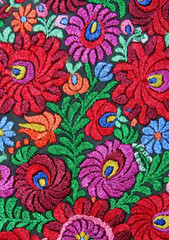 Multicolor floral hand embroidery pattern