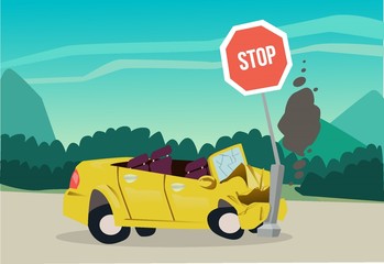 The accident on the road
