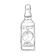 Vector Single Sketch Bottle