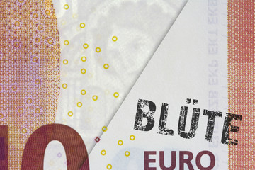 Echter Euroschein & gefälschter Euroschein