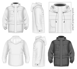 Men work hooded jacket