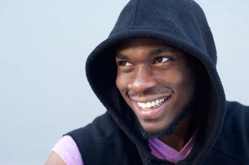 Happy young african american man smiling