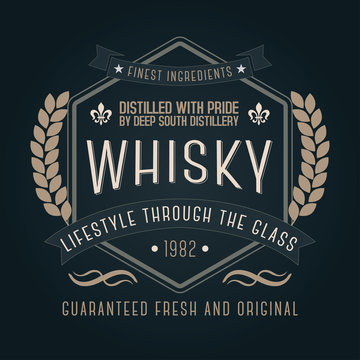 Hand crafted whisky lettering for label and packaging