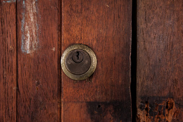 locked old wooden door.