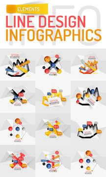 Set of modern abstract business geometric infographics