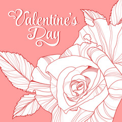 Valentines day design with rose