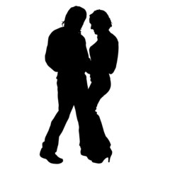 Vector silhouette of a couple.