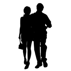 Vector silhouette of a couple.