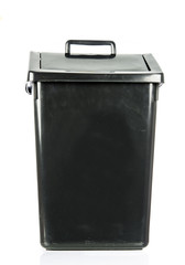 trash isolated dirty old black bin isolated