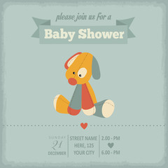 baby shower invitation in retro style