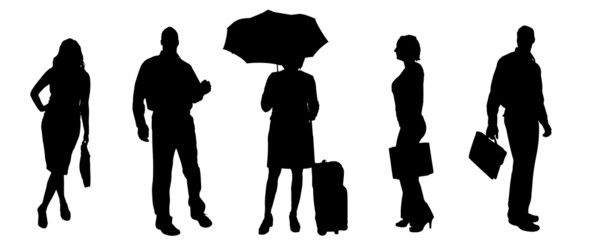 Vector silhouettes of different people.
