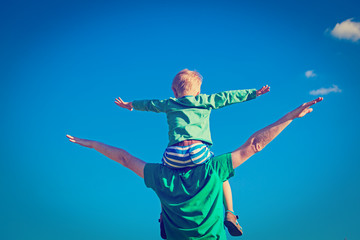 happy family on sky