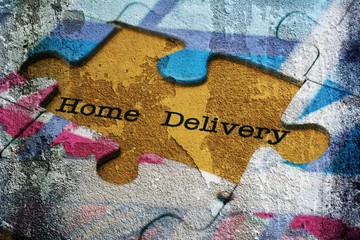Naklejka premium Home delivery puzzle concept