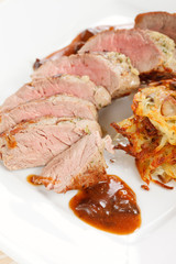 meat with vegetable pancakes