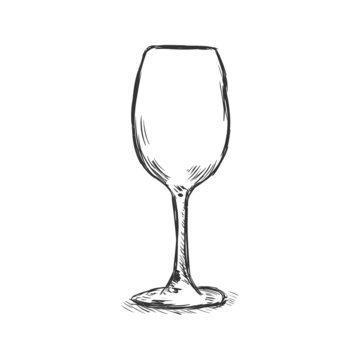 Vector Single Sketch  Wine Goblet