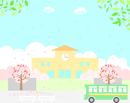 学校　桜