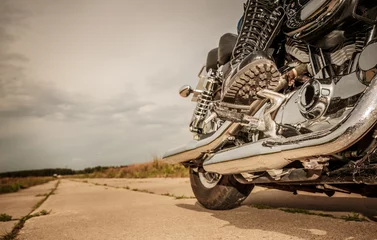 Photo sur Plexiglas Moto Fille de motard à moto