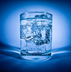 Glass of water with ice