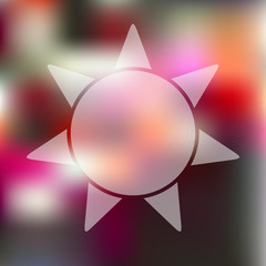 sun icon on blurred background