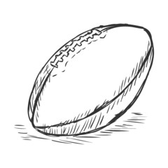 Vector Single Sketch American Football Ball