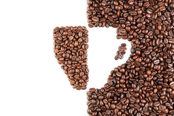 Cup of coffee beans