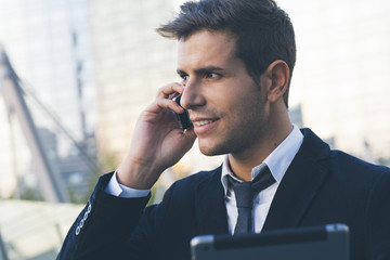Businessman using a mobile phone
