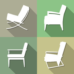 Chair icons set great for any use. Vector EPS10.