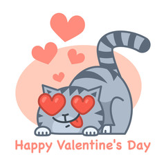 Valentine's Day love cat