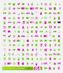 Set of tourism stickers