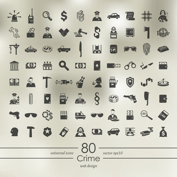 Set of crime icons