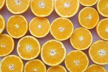 Halves of orange fruit