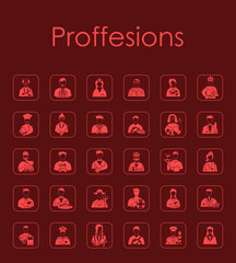 Set of professions simple icons