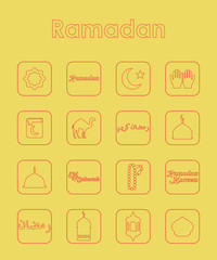 Set of ramadan simple icons
