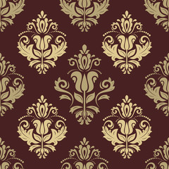 Damask Seamless  Pattern. Orient Background