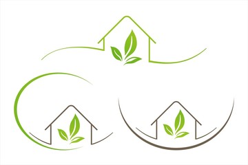 Home , architecture , icon, green business logo design