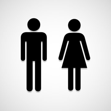 Man and Woman Toilet icon great for any use. Vector EPS10.