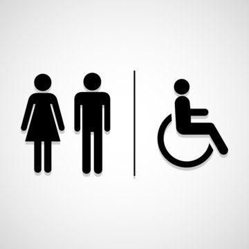 Restroom Signs icon great for any use. Vector EPS10.