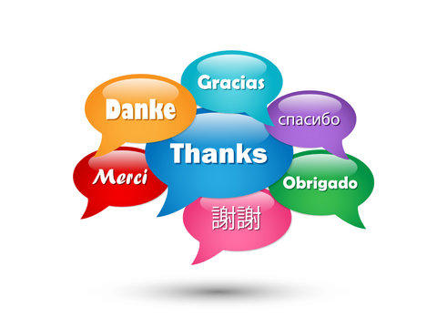 "THANK YOU" Speech Bubble Tag Cloud (card thanks gratitude joy)