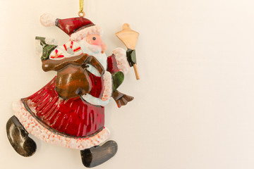 red santa claus tinplate xmas decoration