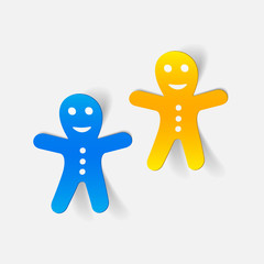 realistic design element: gingerbread man