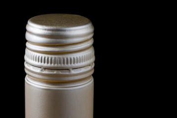 Close up wine bottle screw cap