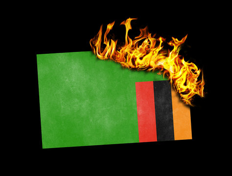 Flag burning - Zambia